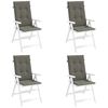vidaXL Highback Chair Cushions 4 pcs Melange Dark Grey 120x50x4 cm Fabric