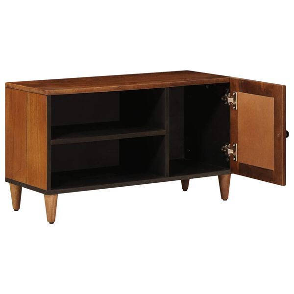 vidaXL TV Cabinet with Storage Walnut 80 x 33 x 46 cm Solid Mango Wood