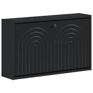 vidaXL Wall-Mounted Shoe Cabinet ALKMAAR 71 x 17 x 43 cm Black