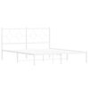 vidaXL Metal Bed Frame without Mattress with Headboard White 160x200cm