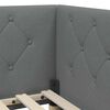 vidaXL Corner Bed Frame with Headboard Dark Grey 90 x 190 cm Fabric