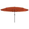 vidaXL Garden Parasol Red and Black 395 x 395 x 245 cm