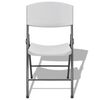 vidaXL Folding Garden Chairs 4 pcs Steel and HDPE White