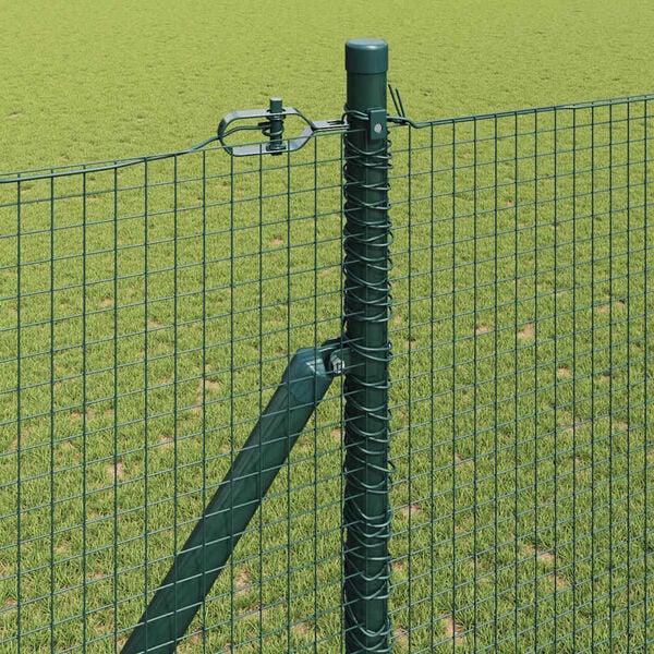 vidaXL Fence with Posts Green 1.4 x 50 m Steel