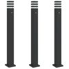 vidaXL Outdoor Floor Lamps with Sensors 3pcs Black 110 cm Aluminium