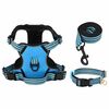vidaXL Dog Harness with Lead & Collar Adjustable Blue XL