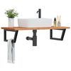 vidaXL Basin Shelf Wall Mounted Steel and Solid Wood Beech