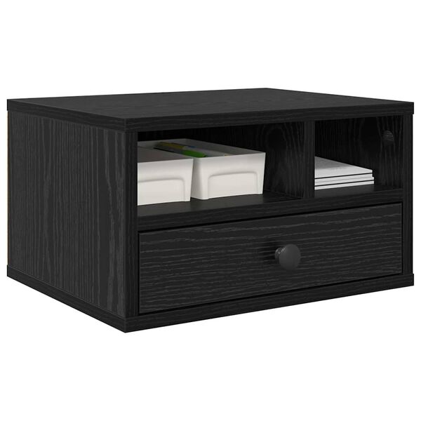 vidaXL Printer Stand Black Oak 40 x 32 x 24 cm Engineered Wood