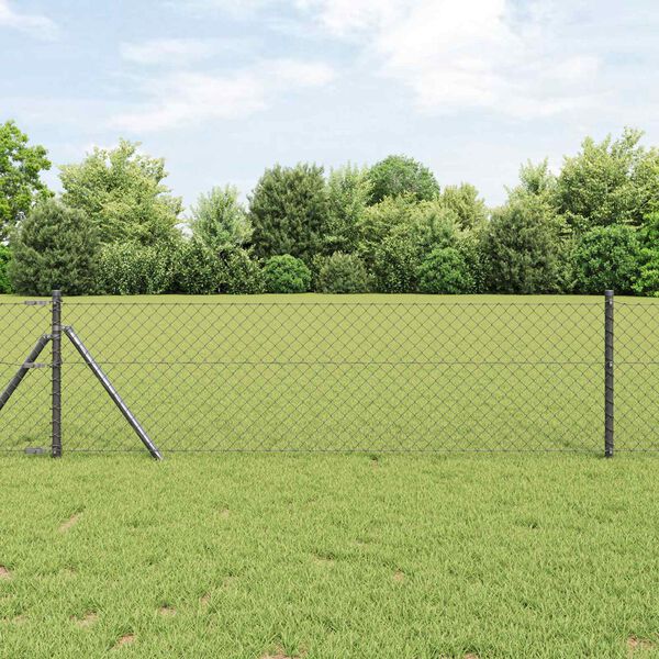 vidaXL Chain Link Fence Grey 10 x 0.4 m Steel