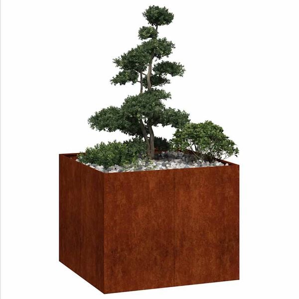 vidaXL Planter Rusty 100x100x80 cm Weathering Steel