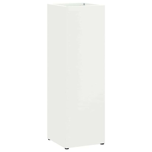 vidaXL Umbrella Stand with Storage White 15.5 x 15.5 x 49 cm Metal