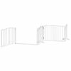 vidaXL Dog Gate with Door Foldable 8 Panels White 640 cm Poplar Wood