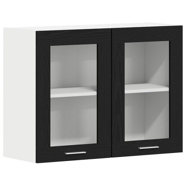 vidaXL Hanging Cabinet Lyon Black Oak 80 x 31 x 60 cm Engineered Wood
