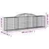 vidaXL Arched Gabion Baskets 20 pcs 300x50x80/100 cm Galvanised Iron