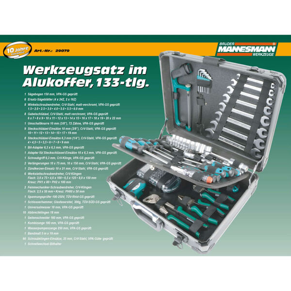 Br&uuml;der Mannesmann 133 Piece Tool Case