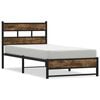 vidaXL Metal Bed Frame without Mattress Smoked Oak 90x190 cm Single