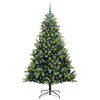 vidaXL Artificial Hinged Christmas Tree 300 LEDs Green 210 cm