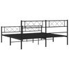 vidaXL Metal Bed Frame without Mattress with Footboard Black 180x200cm