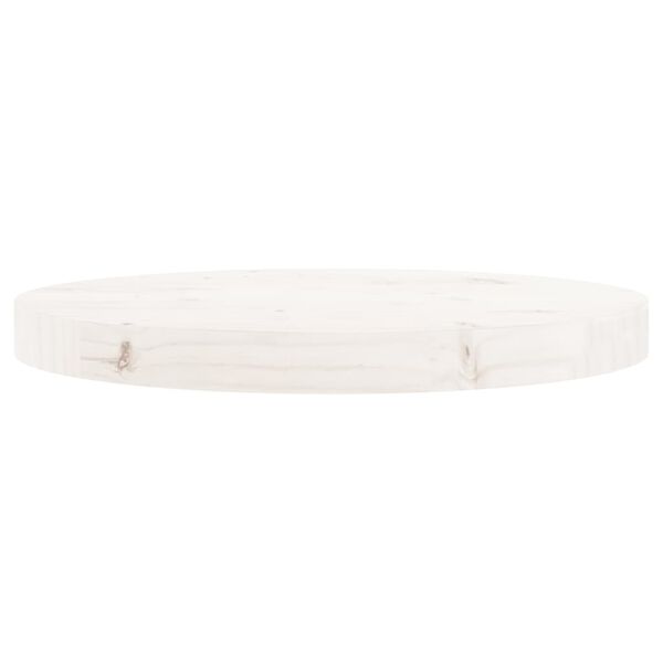 vidaXL Table Top Round White Ø40x3 cm Solid Wood Pine