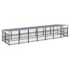 vidaXL Outdoor Dog Kennel with Roof Steel 13.14 m&sup2;