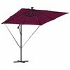 vidaXL Cantilever Banana Parasol Bordeaux red 249 x 249 x 250 cm
