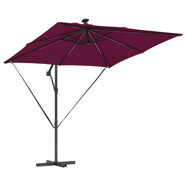 vidaXL Cantilever Banana Parasol Bordeaux red 249 x 249 x 250 cm