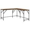 vidaXL Desk Smoked Oak 149x149x75 cm Engineered Wood