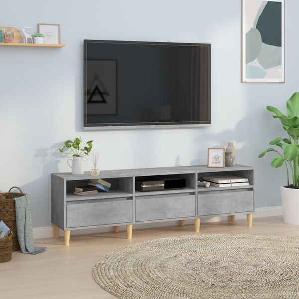 vidaXL TV Cabinet Concrete Grey 150x30x44.5 cm Engineered Wood