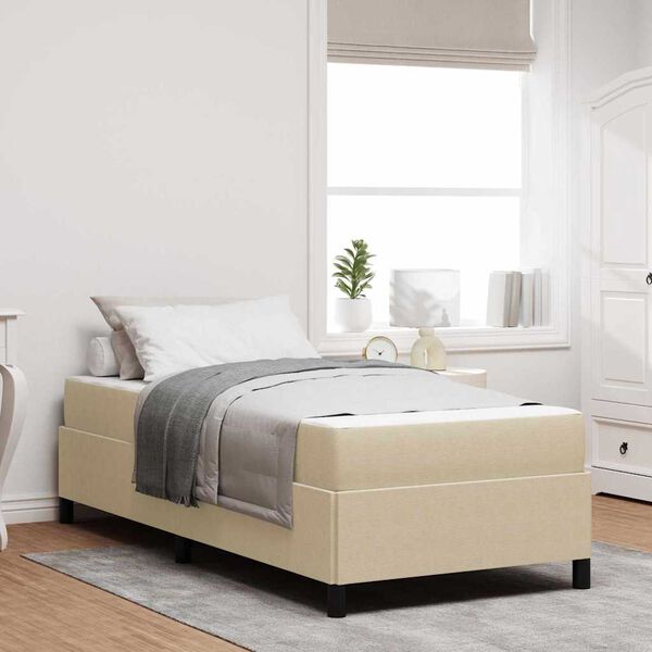 vidaXL Bed Frame with Mattress Light Green Grey 80 x 200 cm Fabric