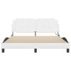 vidaXL Bed Frame with LED without Mattress "Zadar" White 160x200 cm