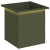 vidaXL Garden Planter with LED Olive Green 40 x 40 x 40 cm Steel
