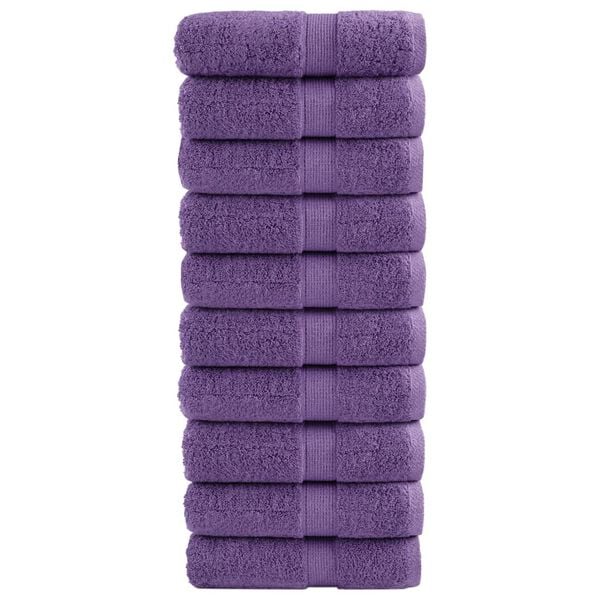 vidaXL Premium Wash Towels SOLUND 10 pcs Purple 30x30 cm 600 gsm