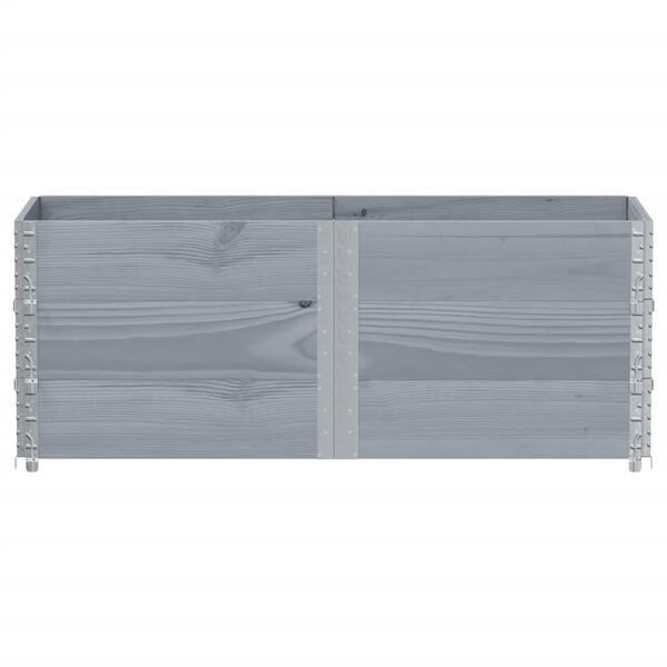 vidaXL Pallet Collars 3 pcs Grey 150x50 cm Solid Wood Pine