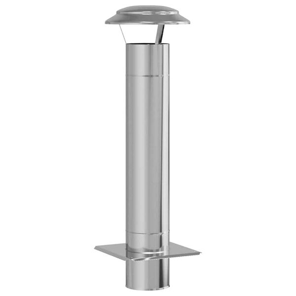 vidaXL Chimney Extension Silver 25 x 25 x 82 cm Stainless Steel