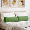 vidaXL Bolster Pillows 2 pcs Light Green &Oslash; 25 x 70 cm Corduroy Fabric
