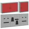vidaXL Tool Cabinet and Pegboard Set 5 pcs Red 150 x 20 x 115 cm Steel