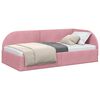 vidaXL Corner Bed Frame with Headboard Pink 90 cm x 200 cm Fabric