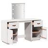 vidaXL Dressing Table Set with LED White Solid Wood Pine