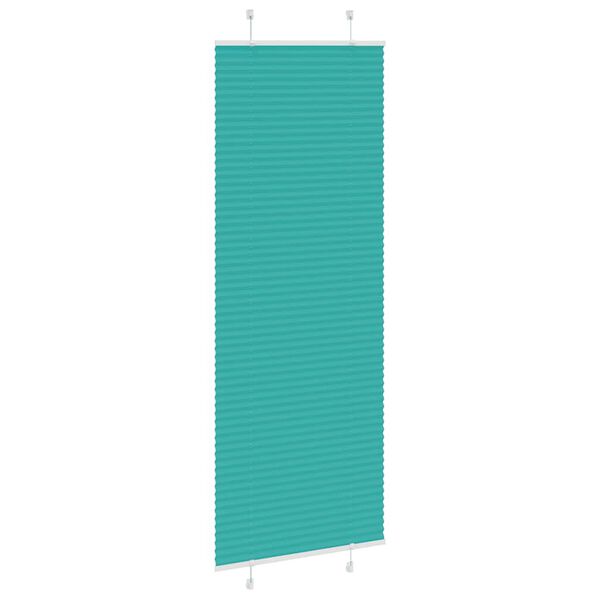 vidaXL Pleated Blind Petrol Green 75x200 cm Fabric Width 74.4 cm Polyester