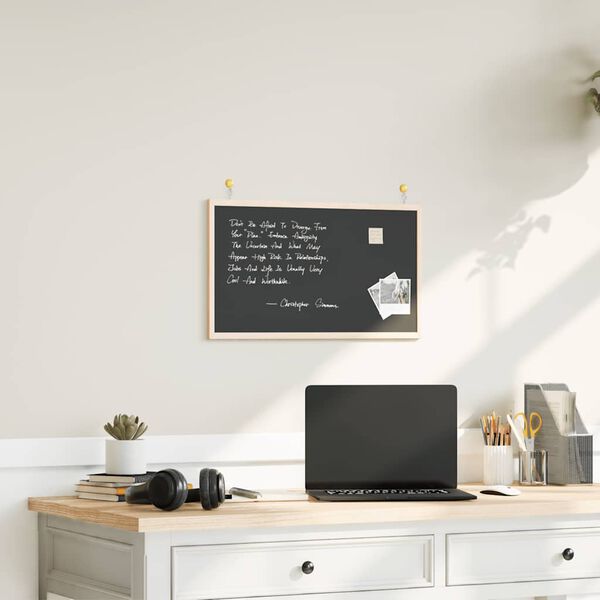 vidaXL Chalkboard with Solid Pine Wood Frame Black 60x40 cm