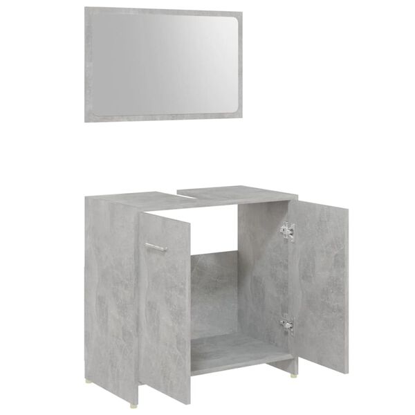 vidaXL 4 Piece Bathroom Furniture Set Concrete Grey Engineered Wood