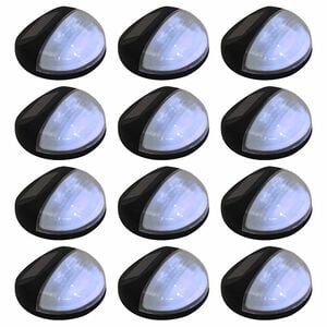 vidaXL Outdoor Solar Wall Lamps LED 12 pcs Round Black