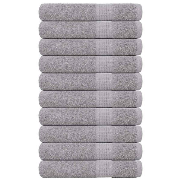 vidaXL Towels "FROGN" 10 pcs Grey 100x200 cm 360 gsm