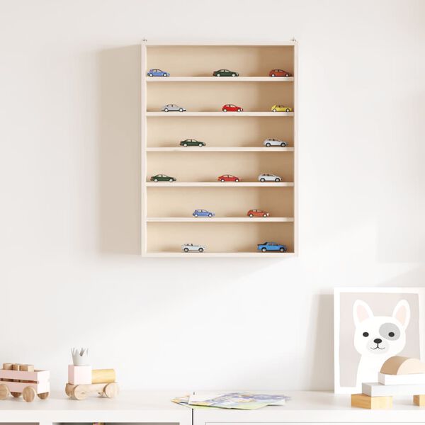vidaXL Wooden Collector's Display Case with 6 Shelves 40x8.5x55cm