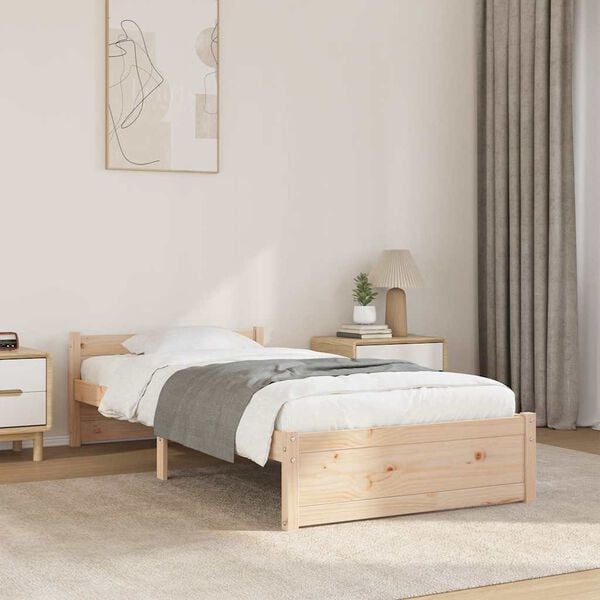 vidaXL Bed Frame without Mattress Solid Wood 90x200 cm