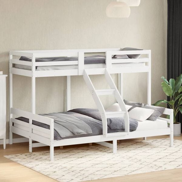 vidaXL Bunk Bed without Mattress 90x200/140x200 cm White Solid Wood