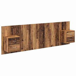 vidaXL Headboard With Cabinet 3 pcs Old Wood Engineered Wood