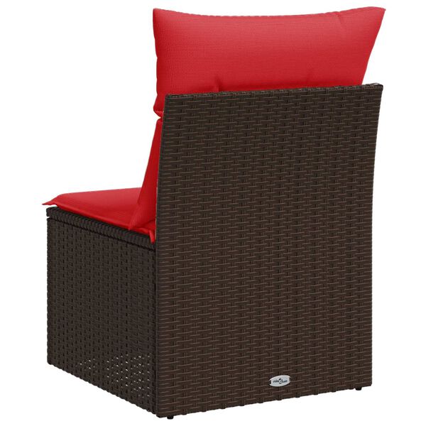 vidaXL Garden Sofa with Cushion Brown 55 x 62 x 69cm Poly Rattan