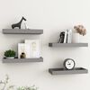 vidaXL Loggia Wall Shelves 4 pcs Grey 40x15x4 cm MDF