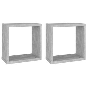 vidaXL Wall Cube Shelves 2 pcs Concrete Grey 30x15x30 cm